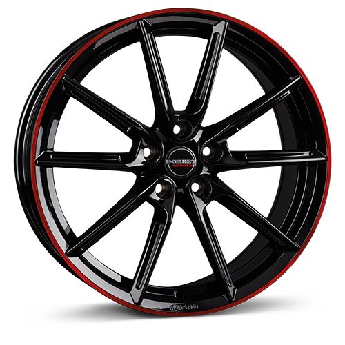 BORBET DESIGN LX black glossy rim red 8.0Jx18 5x108 ET45