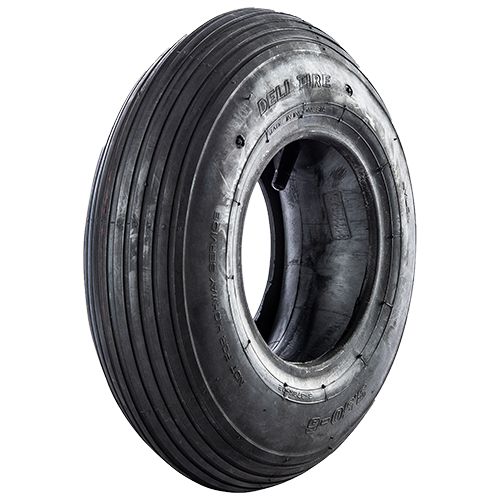 DELI TIRE 4.80/4.00 - 8 SET 67A4 S-379 (RILLE) 4PR incl. Schlauch Ventil TR13