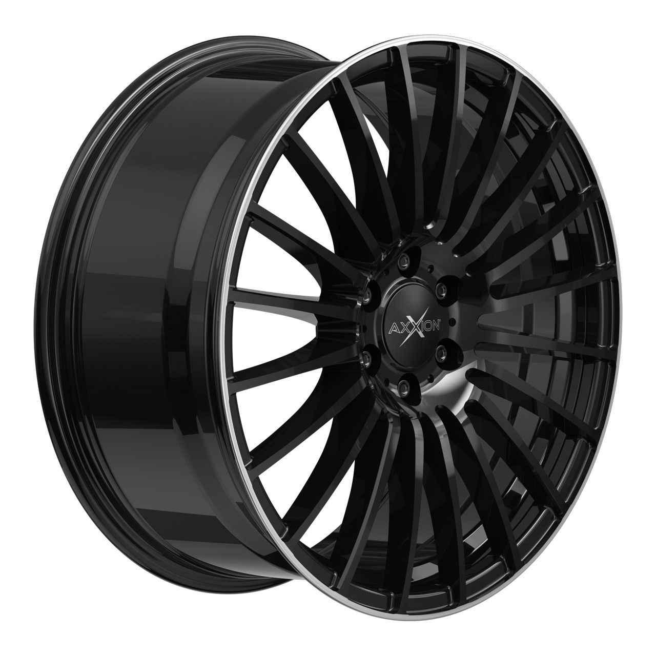 AXXION AX5 Glossy black with full machined lip 8.0Jx18 5x108 ET45