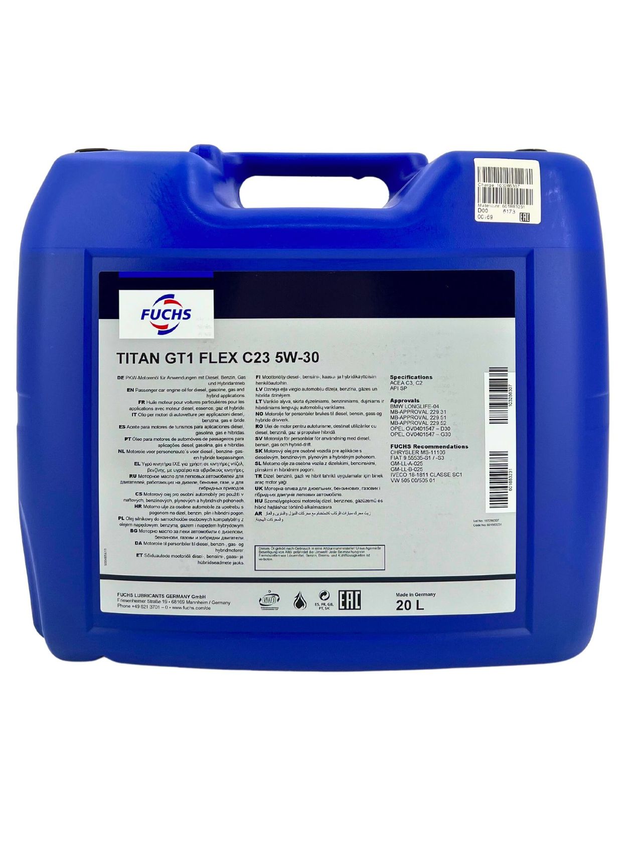 Fuchs Titan GT1 Flex C23 5W-30 20 Liter