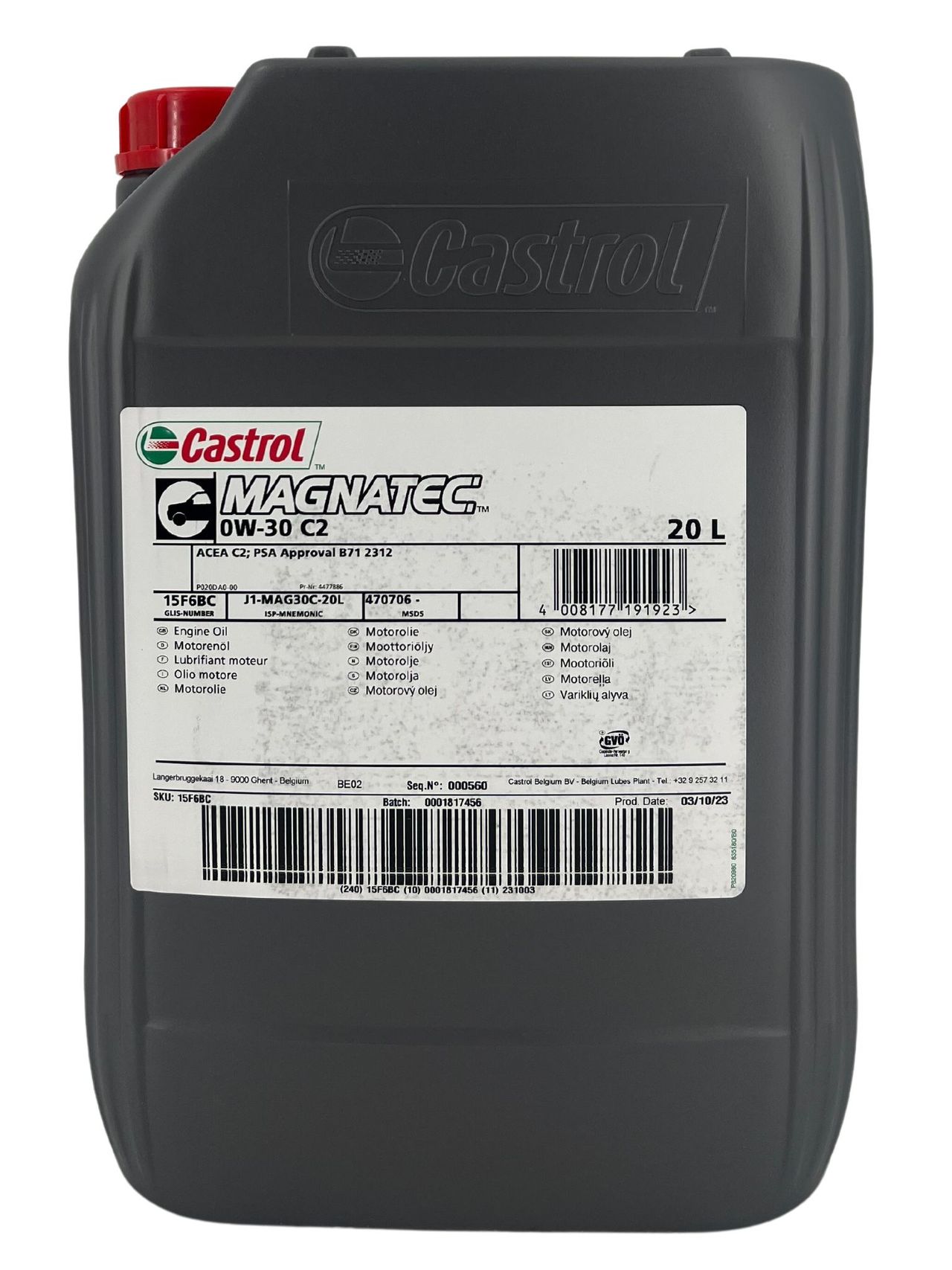 Castrol Magnatec 0W-30 C2 20 Liter