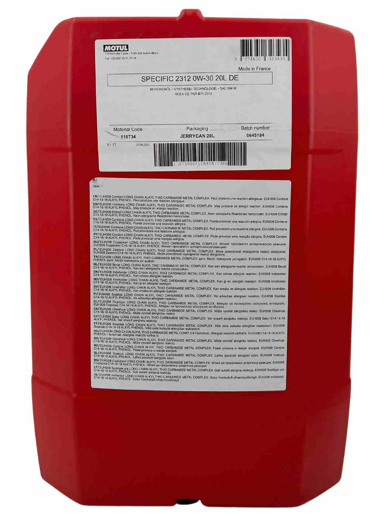 Motul Specific PSA B71 2312 0W-30 20 Liter 