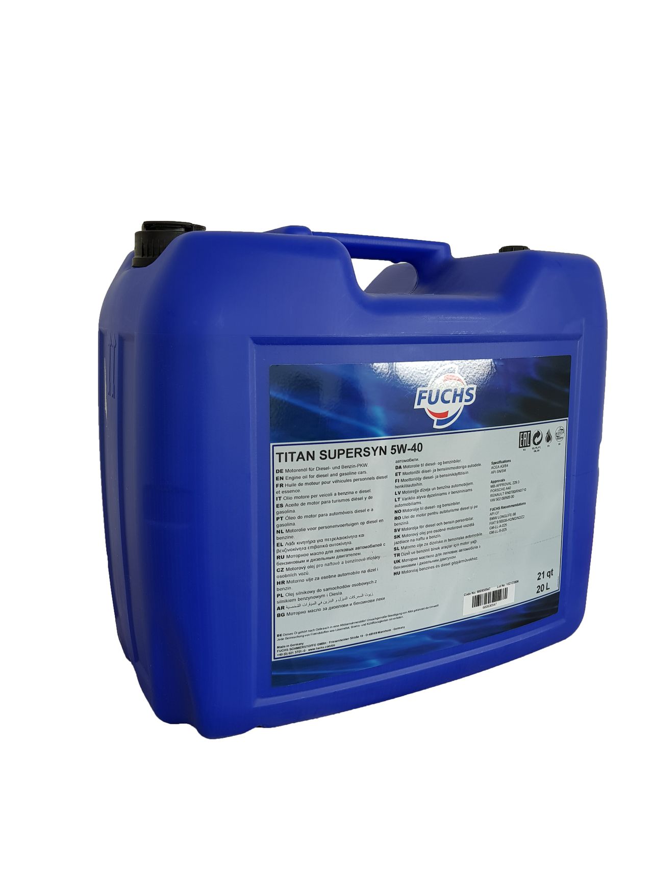 Fuchs Titan Supersyn 5W-40 20 Liter