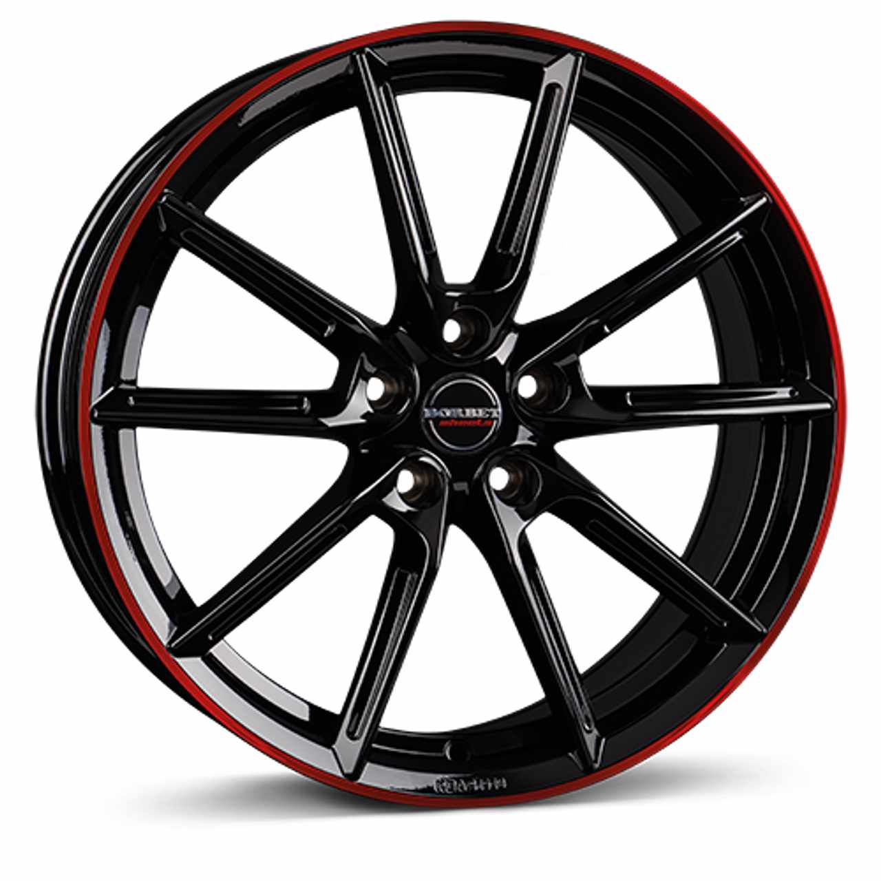 BORBET DESIGN LX black glossy rim red 8.0Jx18 5x114.3 ET40