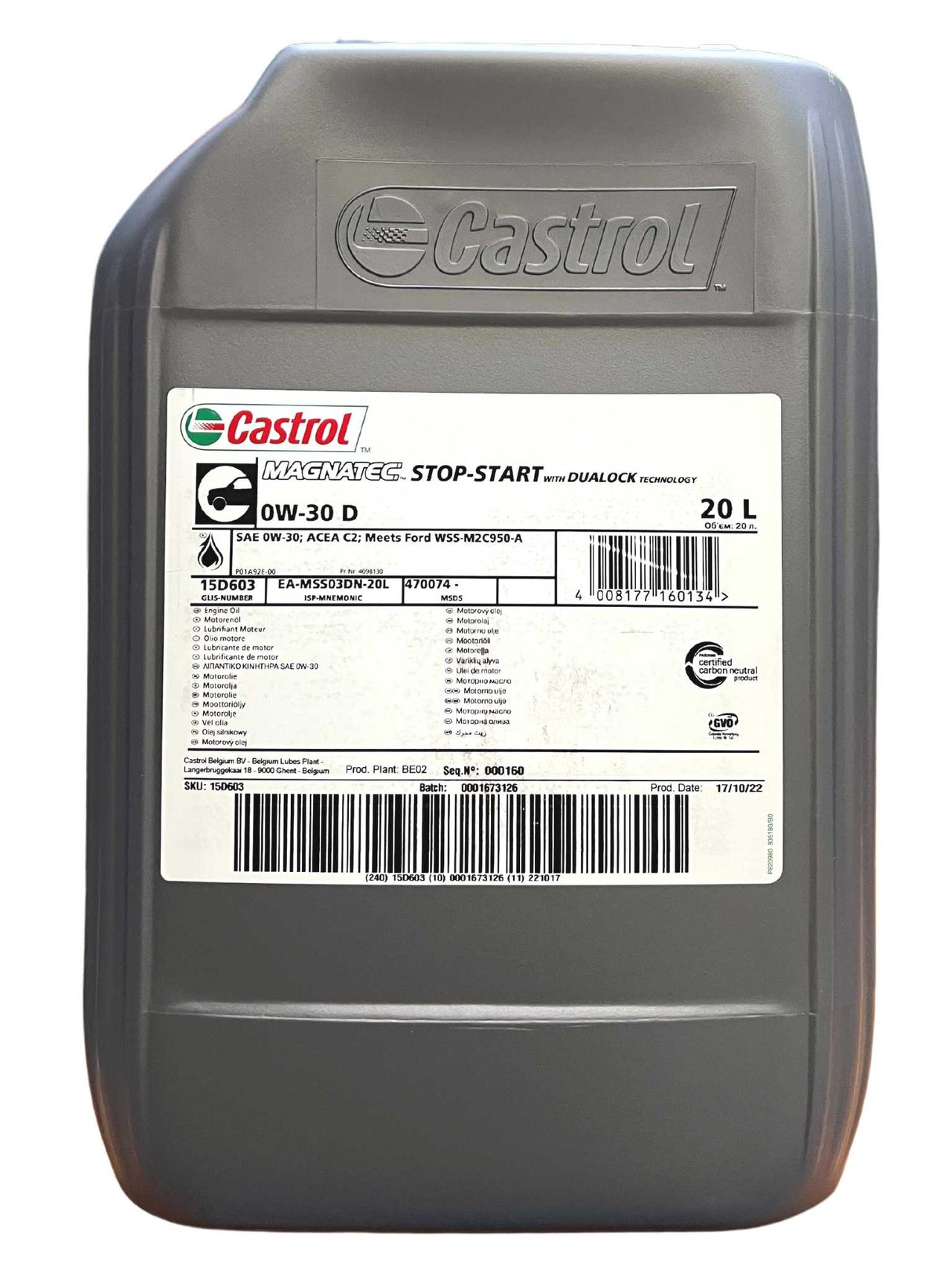 Castrol Magnatec 0W-30 D 20 Liter