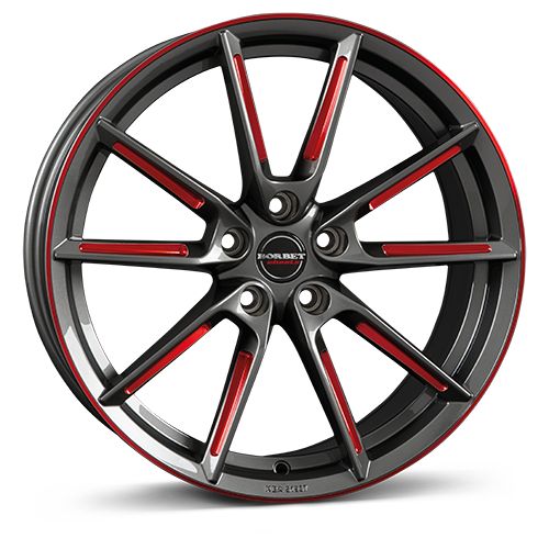 BORBET DESIGN LX graphite spoke rim red polished 8.5Jx20 5x112 ET45