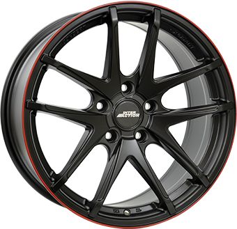 INTER ACTION INTER ACTION RED HOT matt black red line 7.5Jx17 4x100 ET40