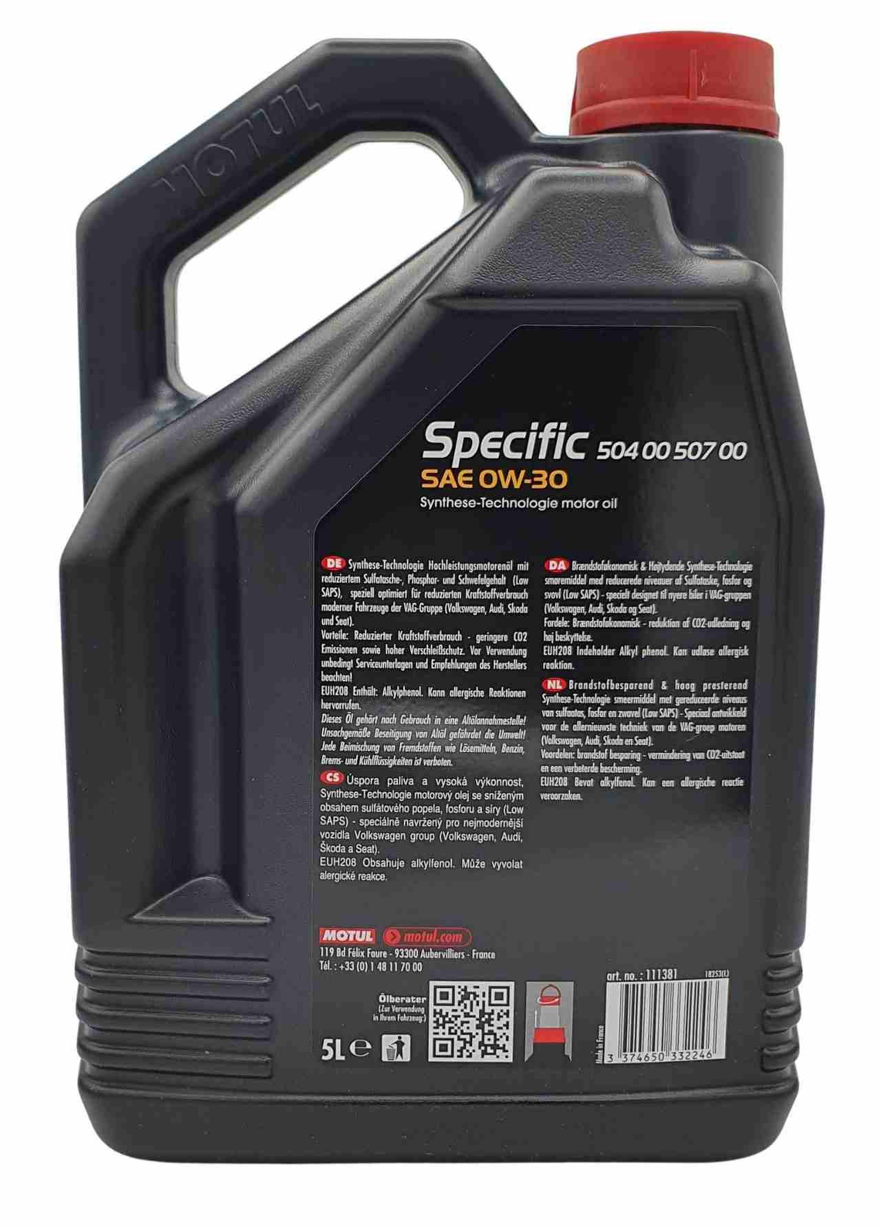 Motul Specific 504 00 - 507 00 0W-30 5 Liter