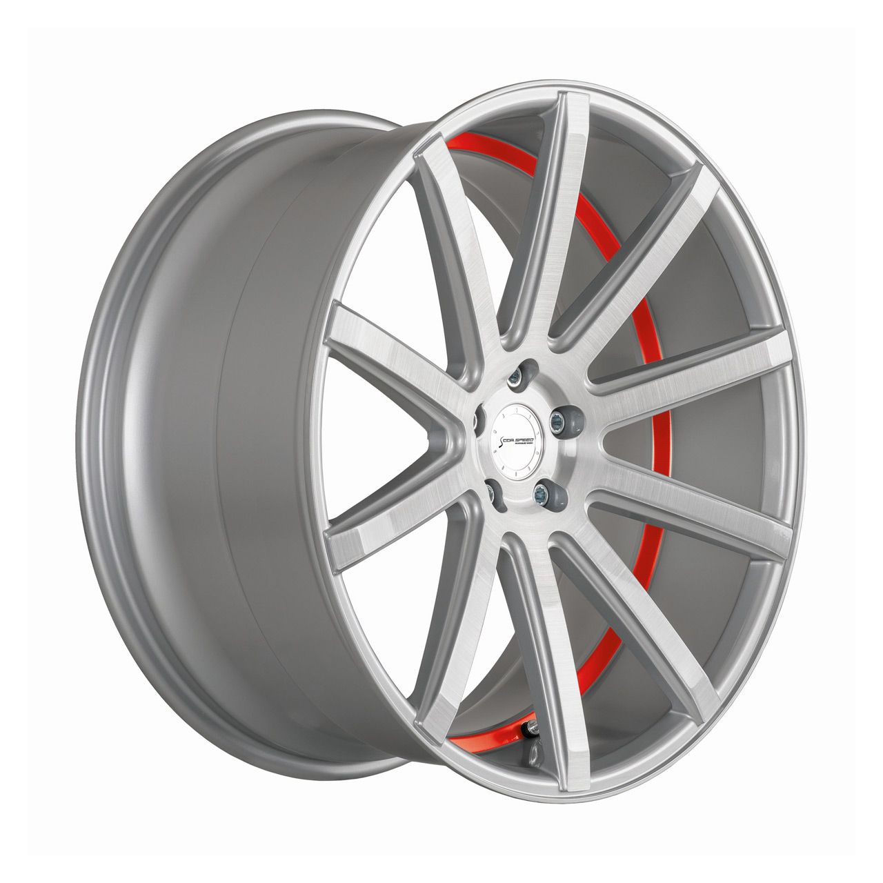 CORSPEED DEVILLE Silver-brushed-Surface/ undercut Color Trim rot 10.5Jx20 5x112 ET30