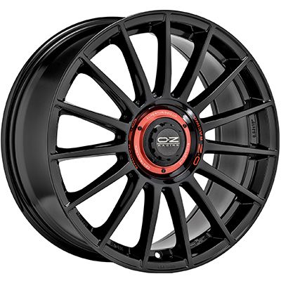 OZ SUPERTURISMO EVOLUZIONE gloss black + red lettering 8.5Jx20 5x112 ET30