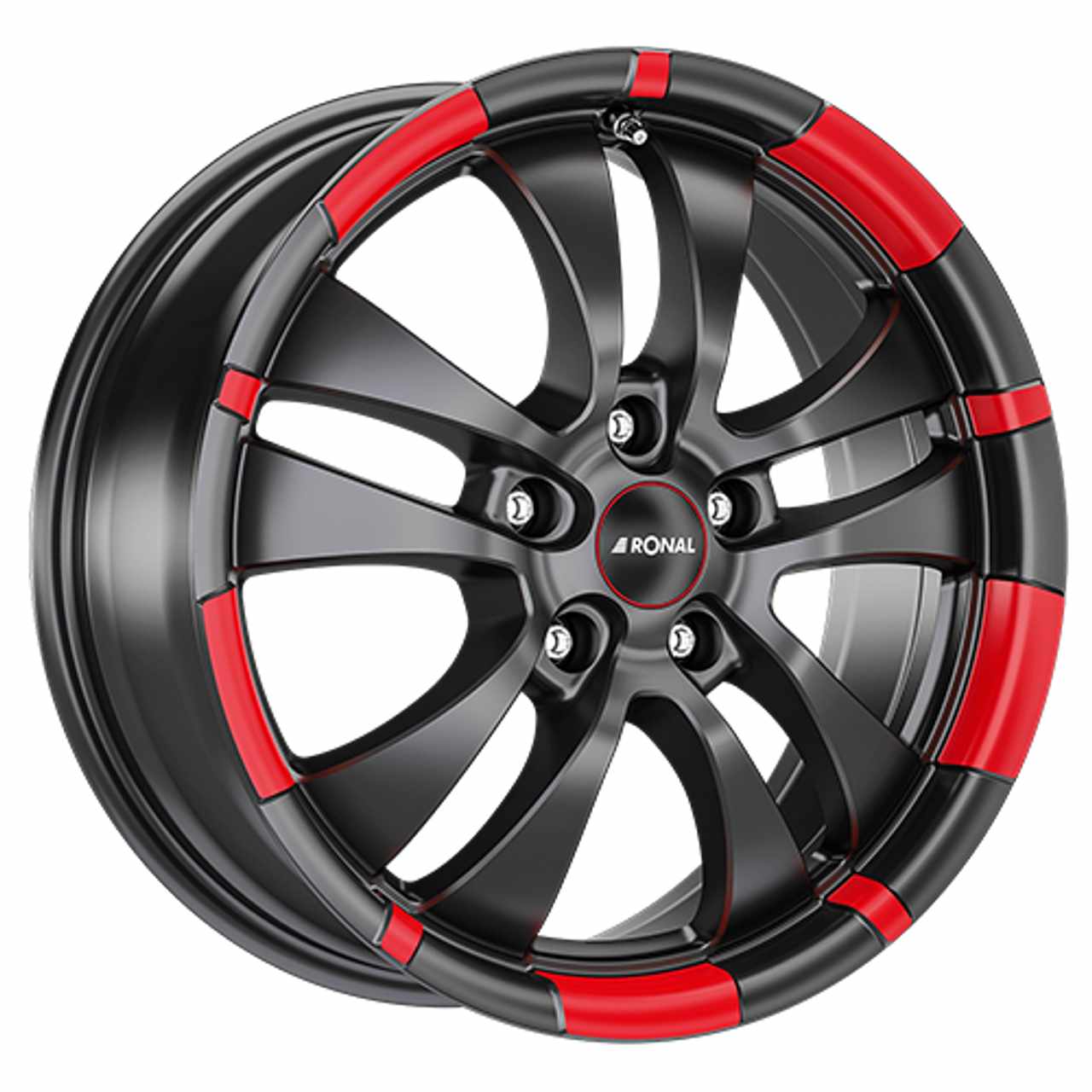 RONAL RONAL R59-4 MCR jetblack-matt-red rim 6.0Jx15 4x100 ET45