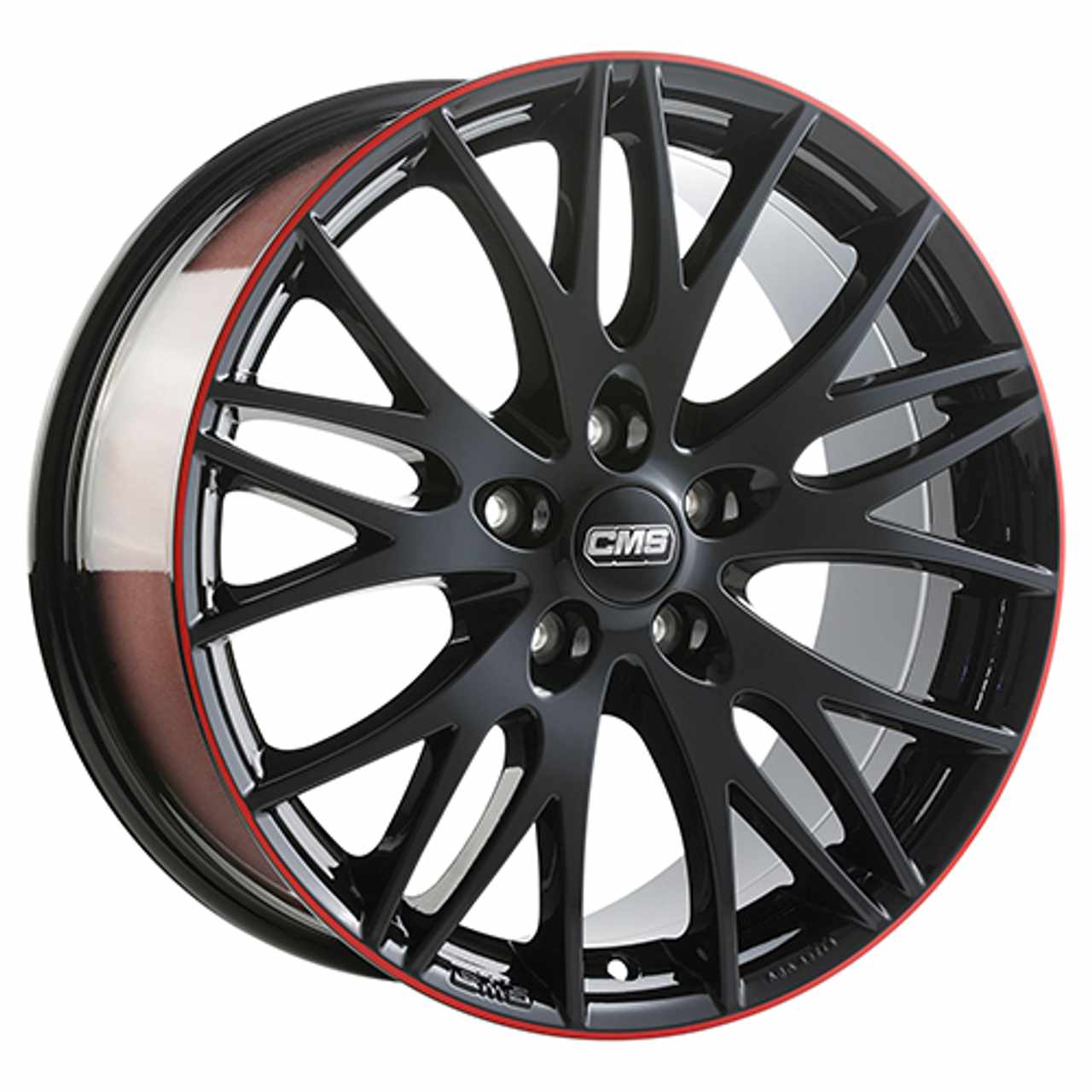 CMS C8-BRED schwarz rot glanz 8.0Jx18 5x114.3 ET45