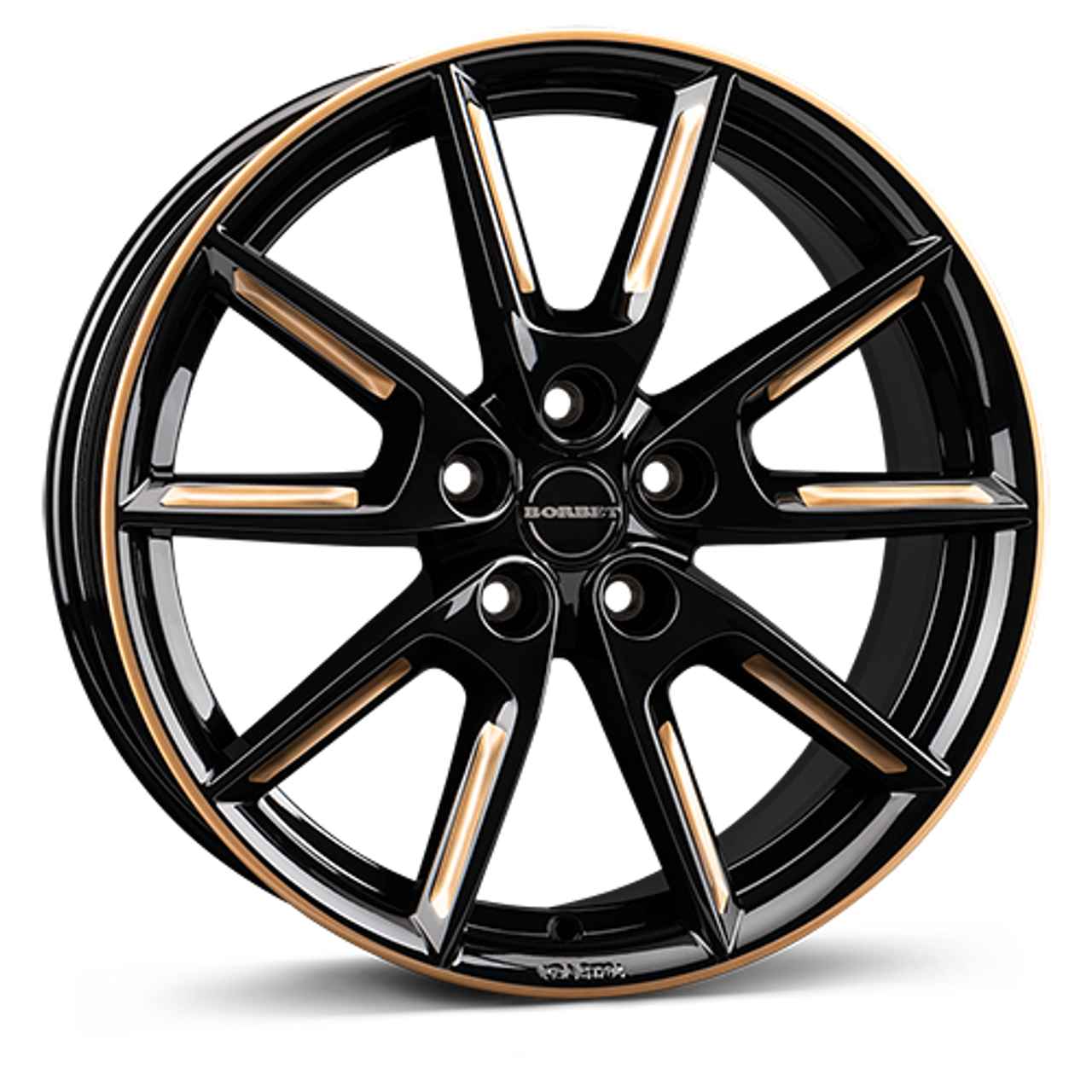 BORBET DESIGN LX18 black glossy gold spoke rim 8.0Jx18 5x112 ET40