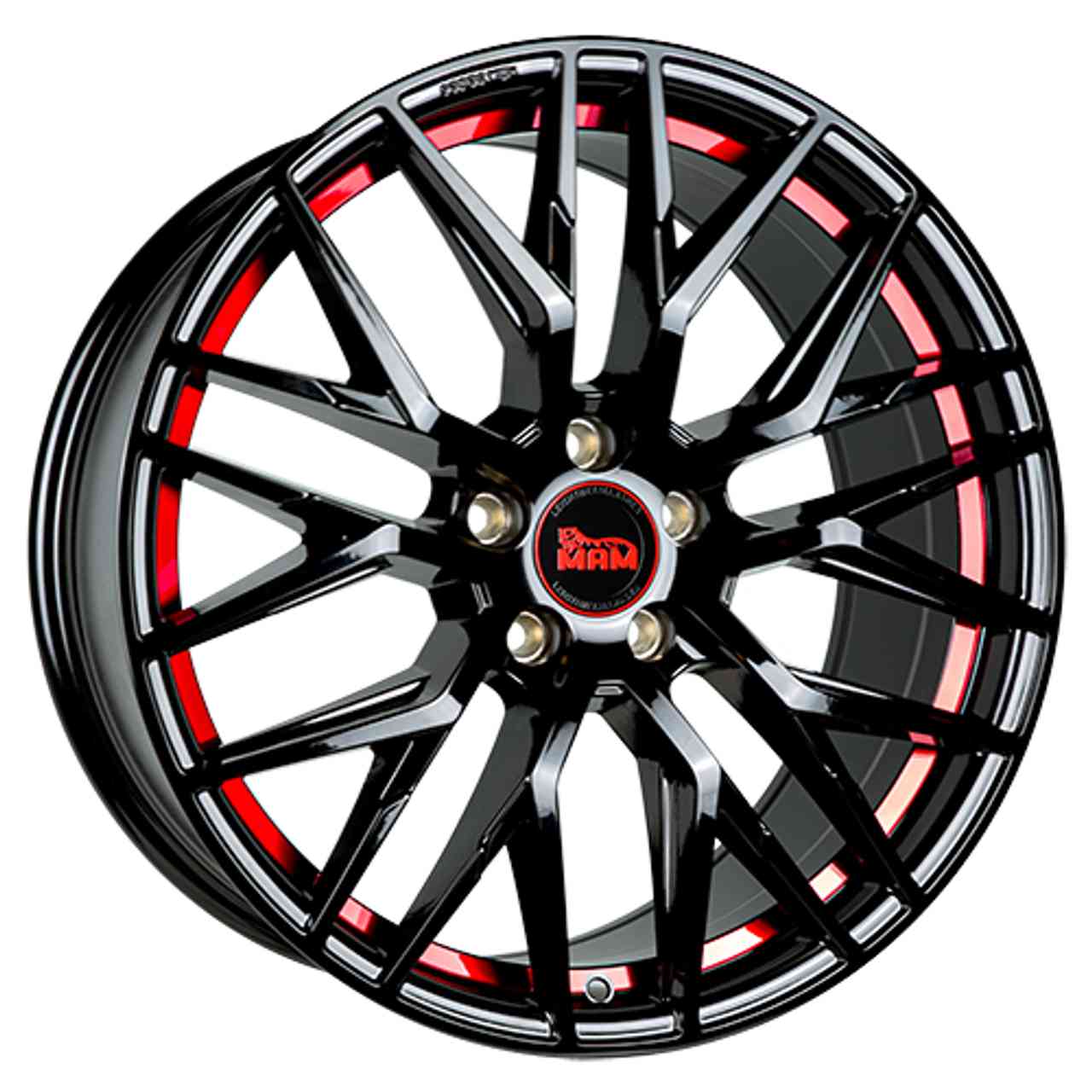 MAM MAM RS4 black painted red inside 8.5Jx19 5x108 ET45