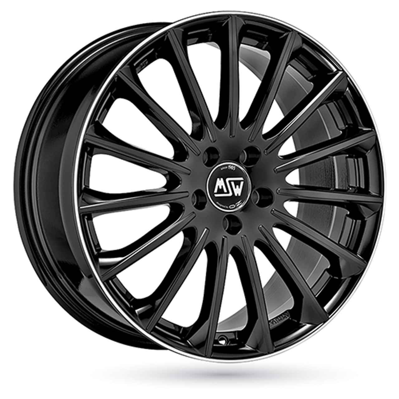 MSW (OZ) MSW 30 gloss black polished lip 8.0Jx18 5x112 ET50