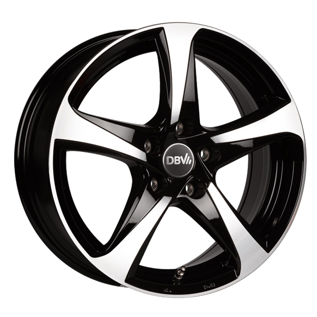 DBV 5SP 001 schwarz glänzend frontpoliert 6.5Jx16 5x100 ET38