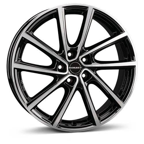 BORBET DESIGN V black polished glossy 7.0Jx19 5x108 ET47,5