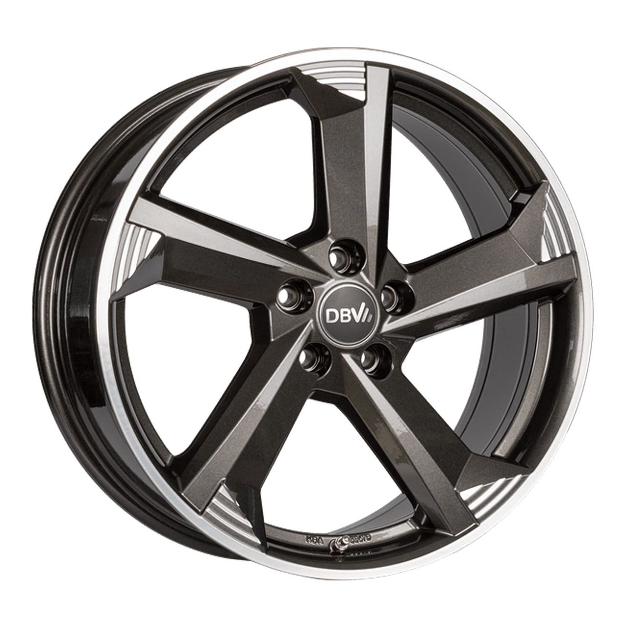 DBV TORINO III anthrazit glänzend front poliert 8.0Jx18 5x108 ET45