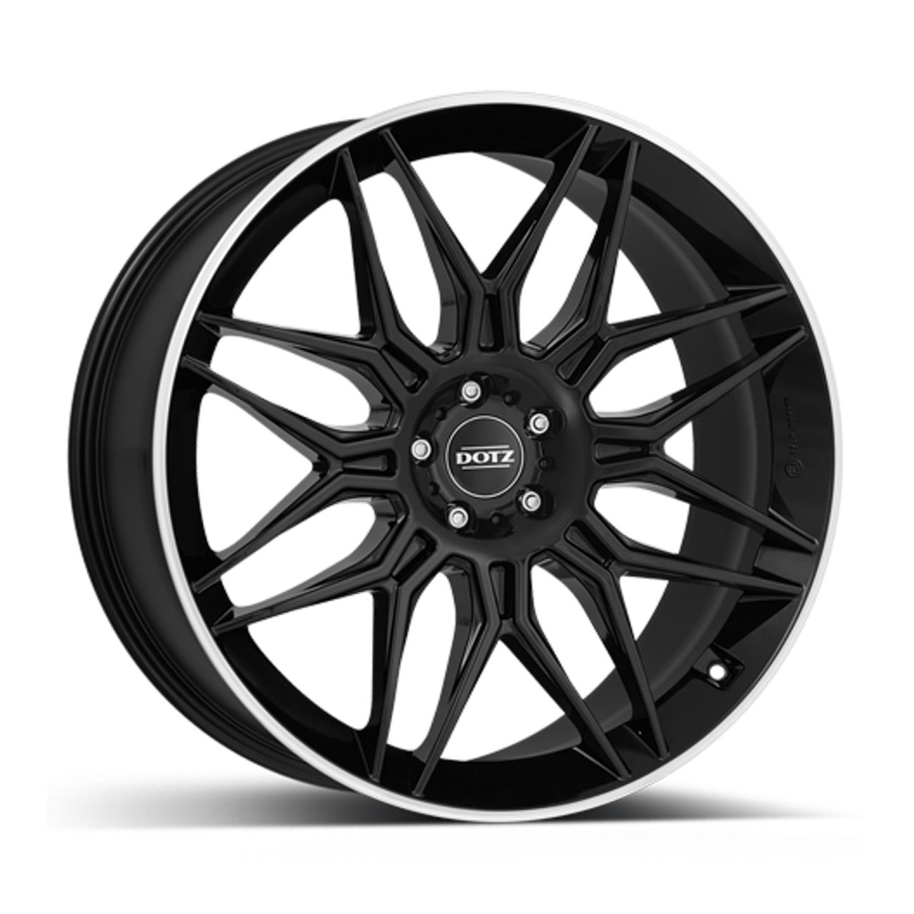 DOTZ LONGBEACH DARK black/polished lip 9.5Jx22 5x112 ET32