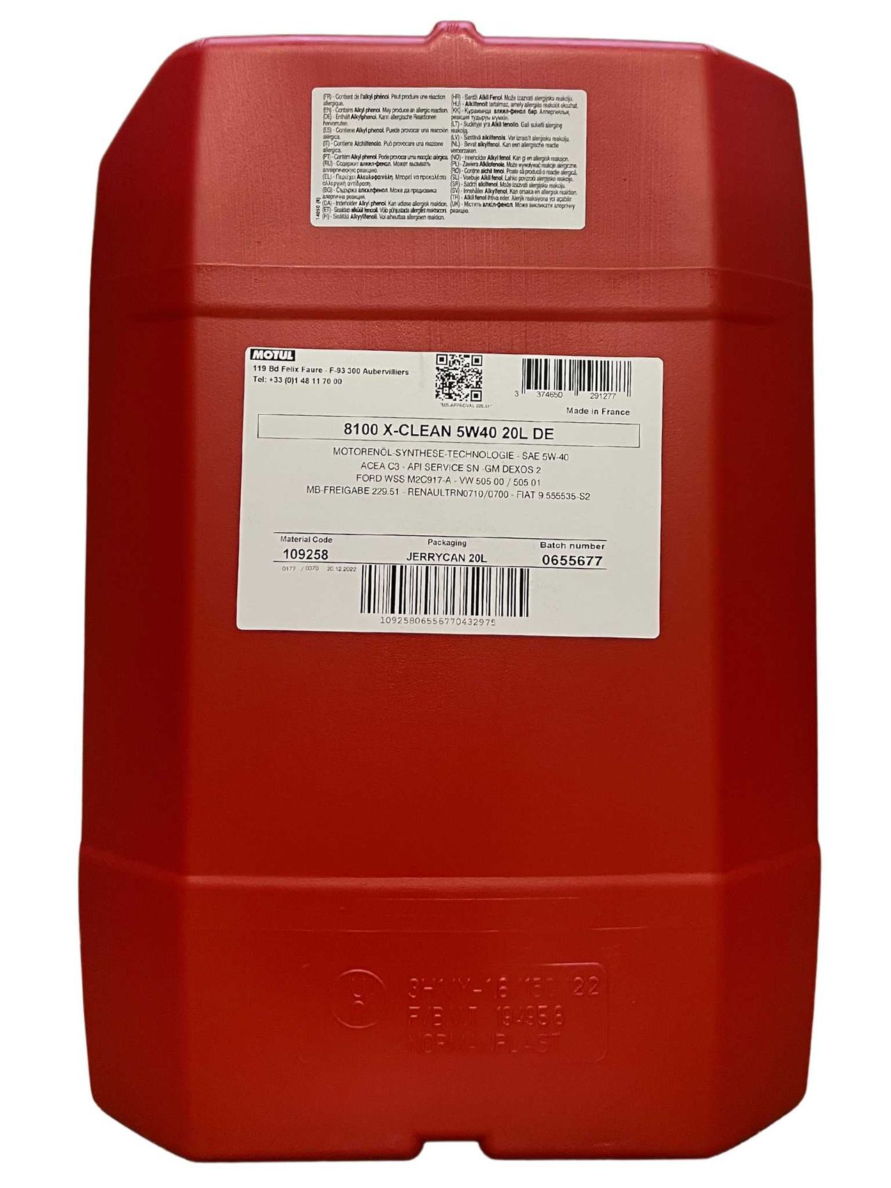 Motul 8100 X-clean 5W-40 20 Liter